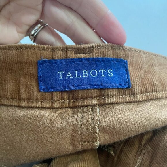 Talbots Pant Trouser High Waist Jegging Ankle Corduroy Neural Camel Stretch - Picture 6 of 8